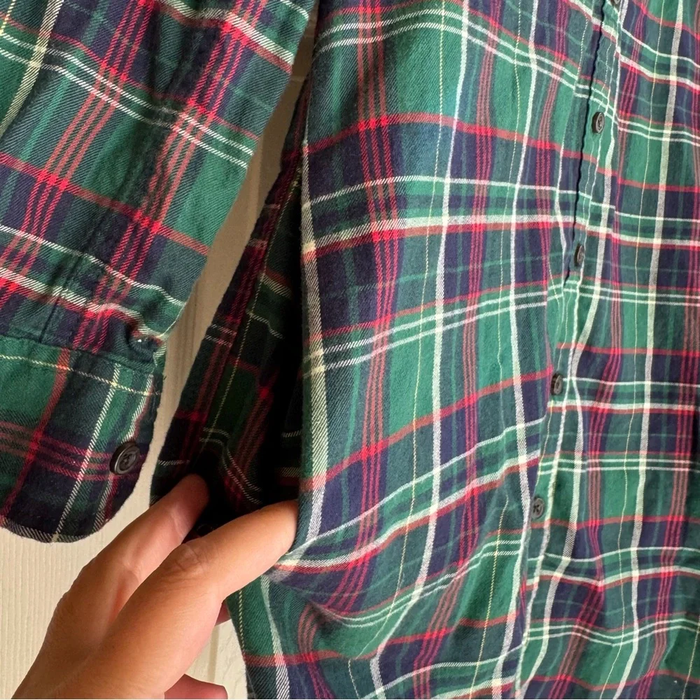 Polo Ralph Lauren Girls Flannel Holidays Plaid Long Sleeve  Shirt  Dress 16